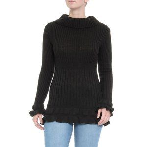 ELISABETTA Funnel Neck Rib-Knit Sweater